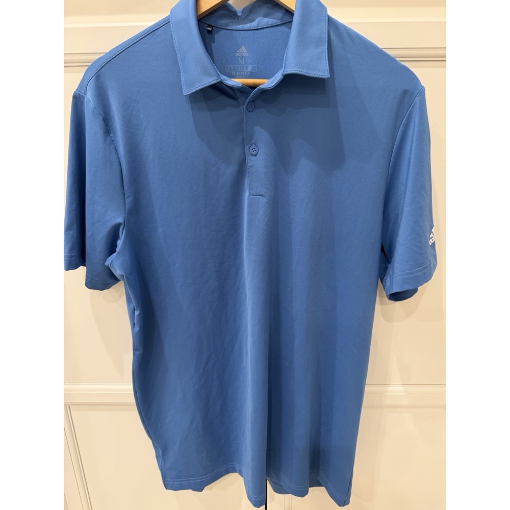 Adidas Primegreen Men Blue Polo Golf Shirt Short Sleeve sz M